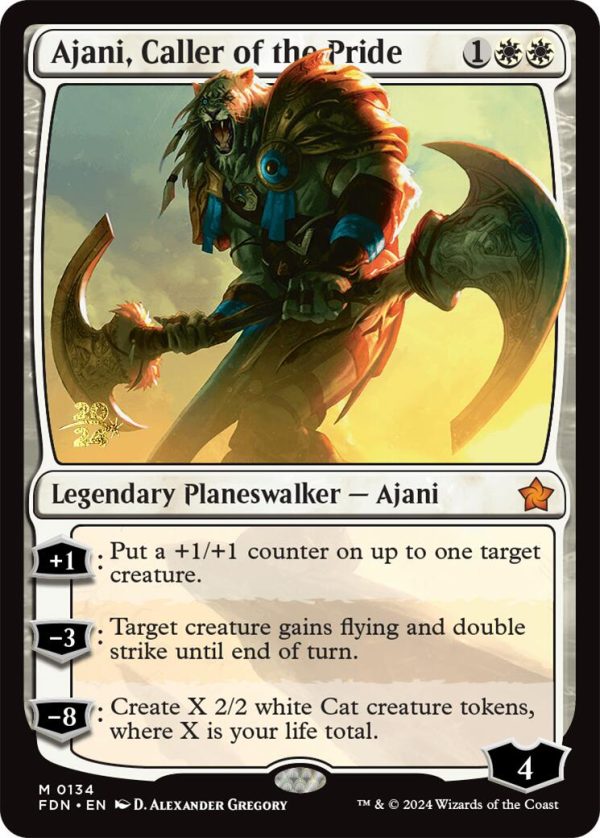 Ajani, Caller of the Pride [Foundations Prerelease Promos] Discount