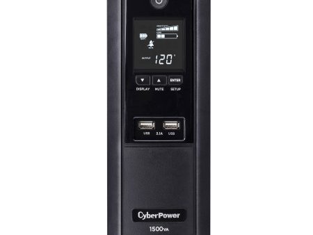 CyberPower 1500VA 900W 12 × NEMA 5-15R Simulated Sine Wave LCD & AVR UPS System - Certified Refurbished Online Sale