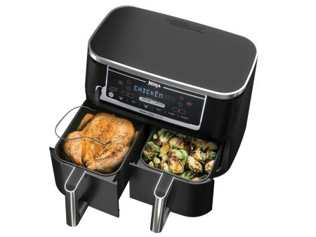 Ninja Foodi 6-in-1 10-qt. XL 2-Basket Air Fryer with DualZone Technology, Black - Certified Refurbished For Cheap