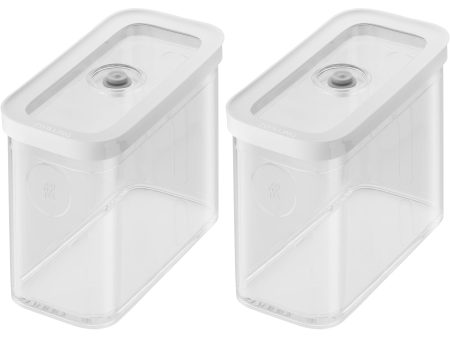 Zwilling Fresh & Save Cube Boxes, Plastic, Airtight Dry Food Storage Container, 2-pc Medium Tall Cube Set, 2M Container, 1.9-qt Fashion