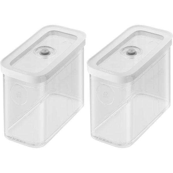 Zwilling Fresh & Save Cube Boxes, Plastic, Airtight Dry Food Storage Container, 2-pc Medium Tall Cube Set, 2M Container, 1.9-qt Fashion