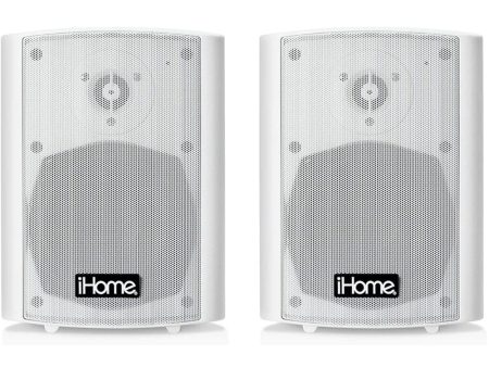 iHome Weatherproof Bluetooth 100Watt Pair of Speakers, White Cheap