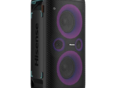 Hisense HP100 300 Watt Lighted Portable Party Rocker Waterproof Speaker, Black Cheap