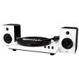 Gemini Record Player Turntable Bluetooth Audio System with Dual Stereo Speakers, Black & White - Certified Refurbished Hot on Sale