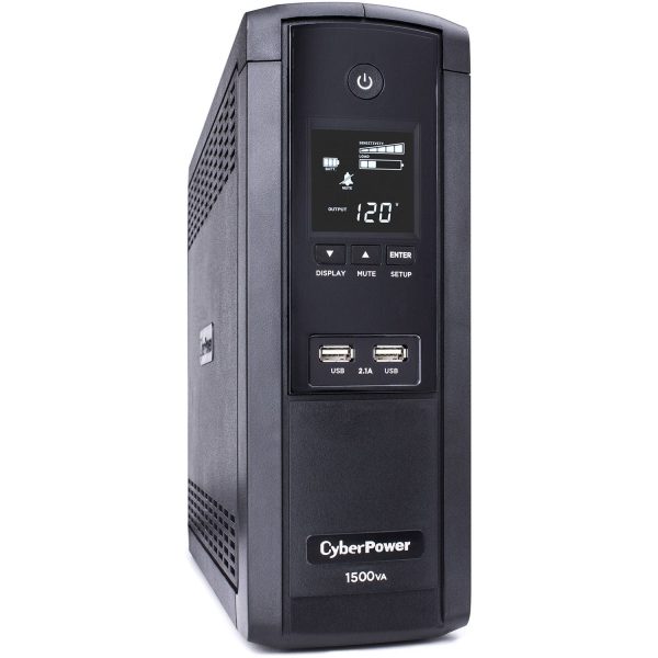 CyberPower 1500VA 900W 12 × NEMA 5-15R Simulated Sine Wave LCD & AVR UPS System - Certified Refurbished Online Sale