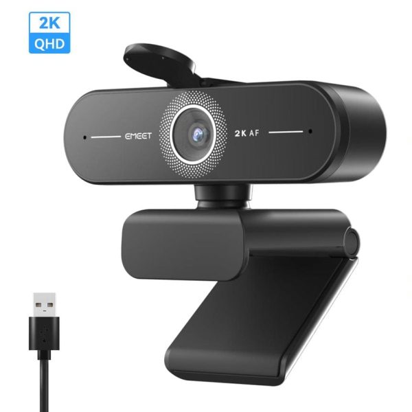 Emeet Smartcam C60E 2K 1080P Auto-Focus, Auto Light-Detection Webcam   Web Camera, for Windows + Mac Fashion